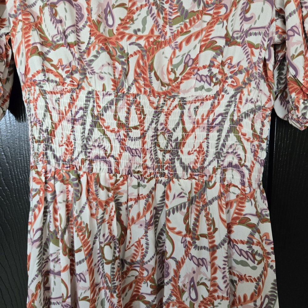 Lascana Multi Print Puff Sleeve Maxi Dress Nwt - Picture 5 of 14